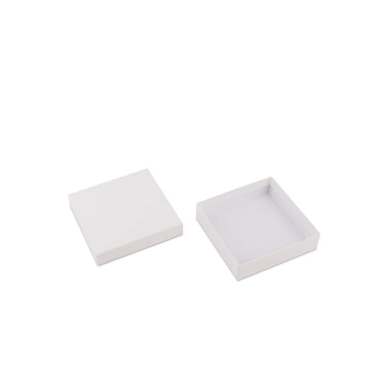 Kraft-Geschenkboxen mit Deckel 12x12x3 cm Weiß (40 Stück) [FP-VPL008]