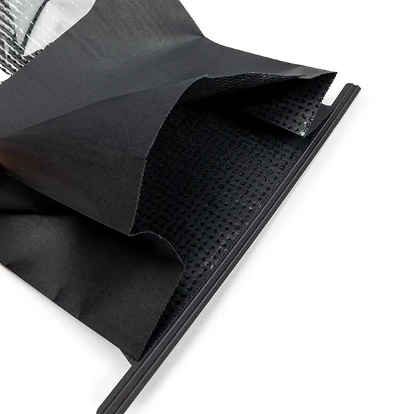 Schwarzer Kraftbeutel mit Tin-Tie-Verschluss und Sichtfenster 15,2x7x26,7 cm (100 Stück) [TTW3B]