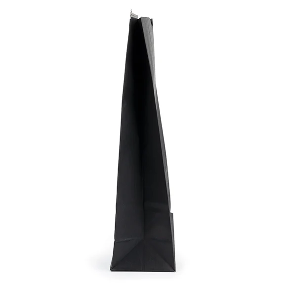 Schwarzer Kraftbeutel mit Tin-Tie-Verschluss und Sichtfenster 15,2x7x26,7 cm (100 Stück) [TTW3B]