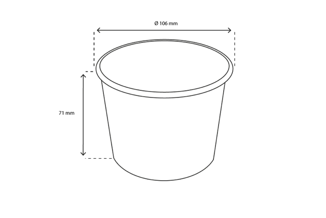 Eiscremebecher Karton 360ml Ø106mm 12oz weiß (1.000 Stück) [TK-9987530]