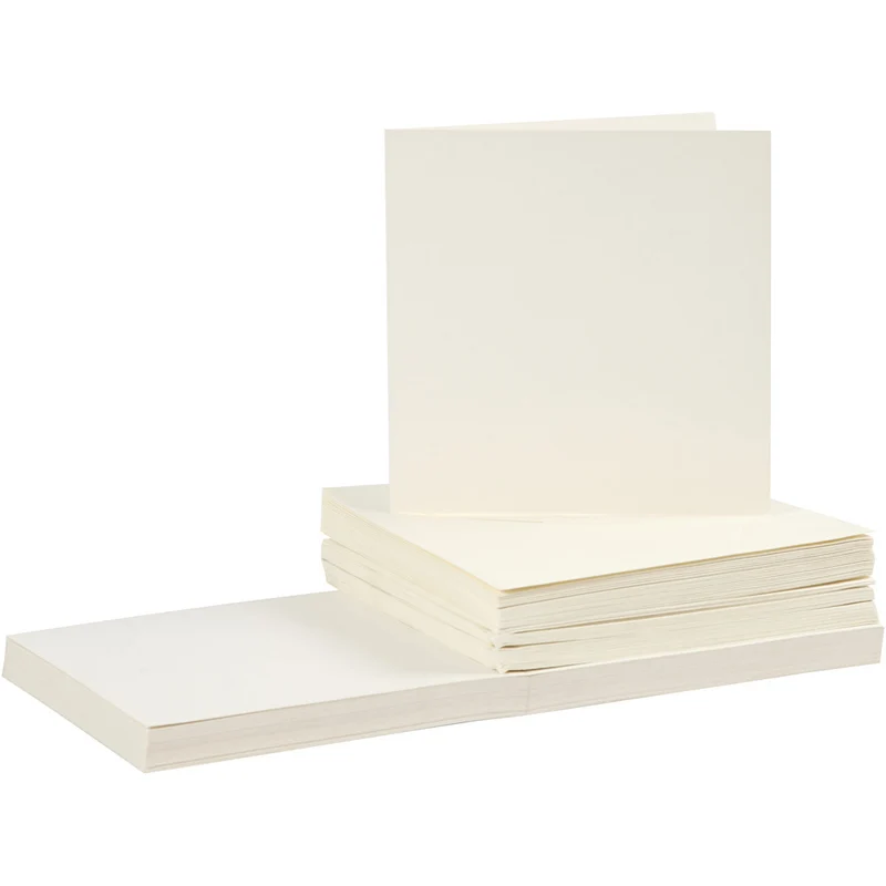 Karten & Kuverts, Kartengröße 15x15 cm, Umschlaggröße 16x16 cm, Naturweiß, 50Sets [HOB23119]