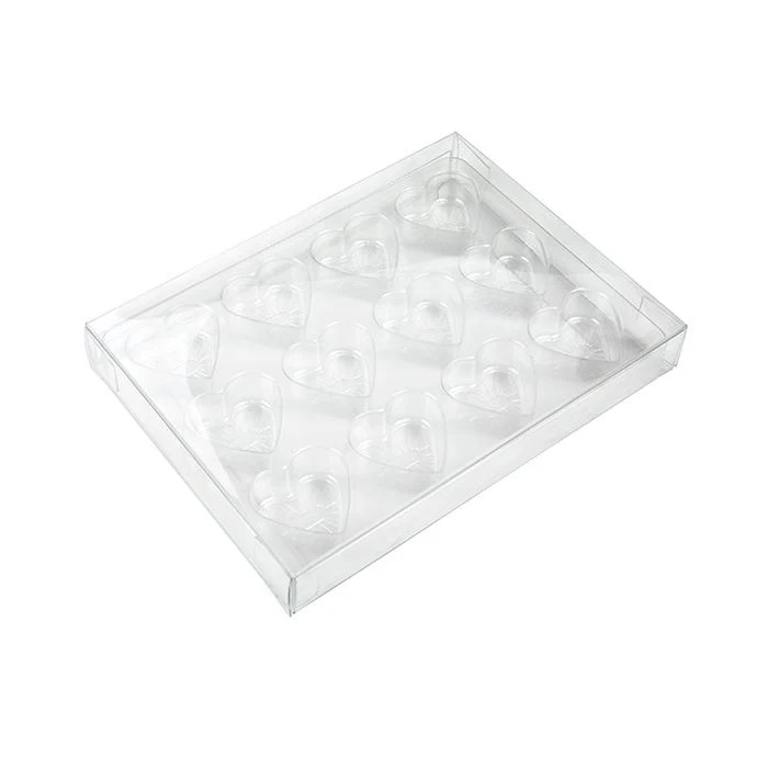 Schachteln für handgemachte Süßigkeiten, Herz-Einsatz 10.2x2.1x13.8 cm (25 Stück) [CNDYH270]