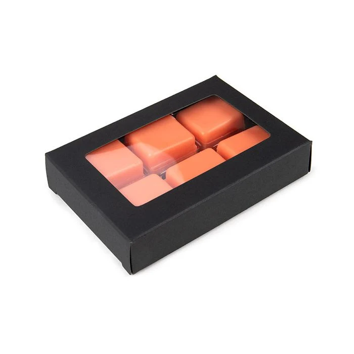 Schachteln schwarz für handgemachte Süßigkeiten, Quadratischer Einsatz 7x2.1x10.3 cm (25 Stück) [CNDY274B]