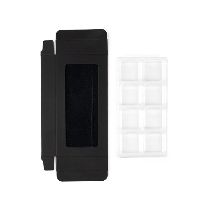 Schachteln schwarz für handgemachte Süßigkeiten, Quadratischer Einsatz 7x2.1x13.8 cm (25 Stück) [CNDY272B]