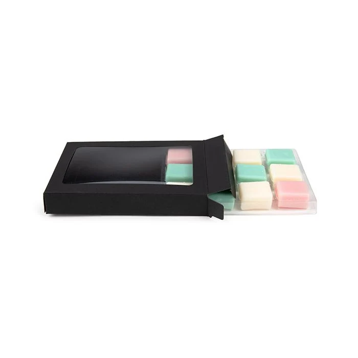 Schachteln schwarz für handgemachte Süßigkeiten, Quadratischer Einsatz 10.2x2.1x13.8 cm (25 Stück) [CNDY270B]