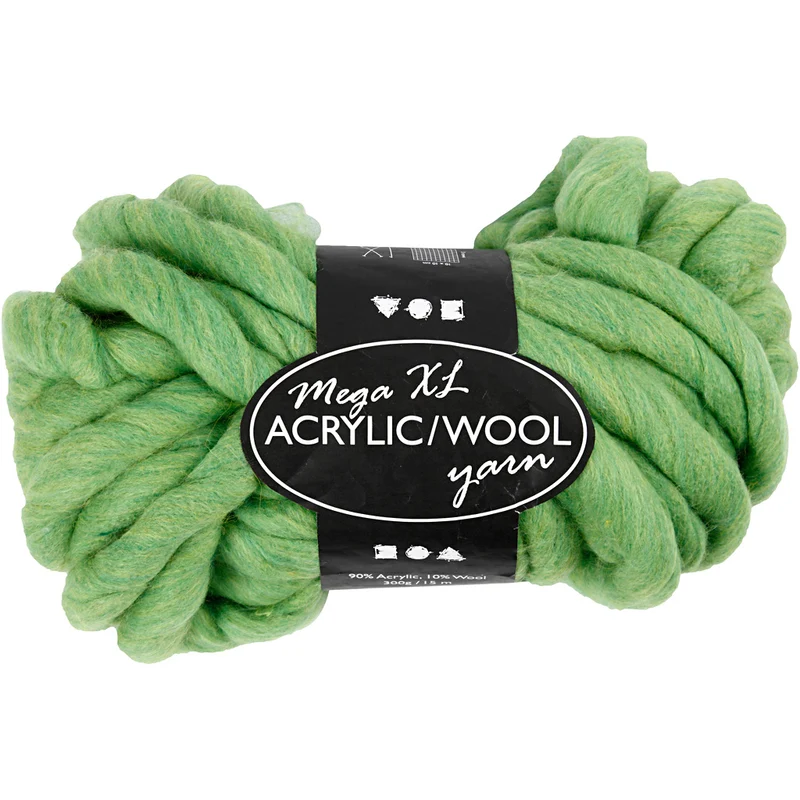 XL-Chunky-Garn aus Polyacryl/Wolle, L 15 M, Größe mega, Lindgrün, 300 g/ 1 Knäuel [HOB-42166]