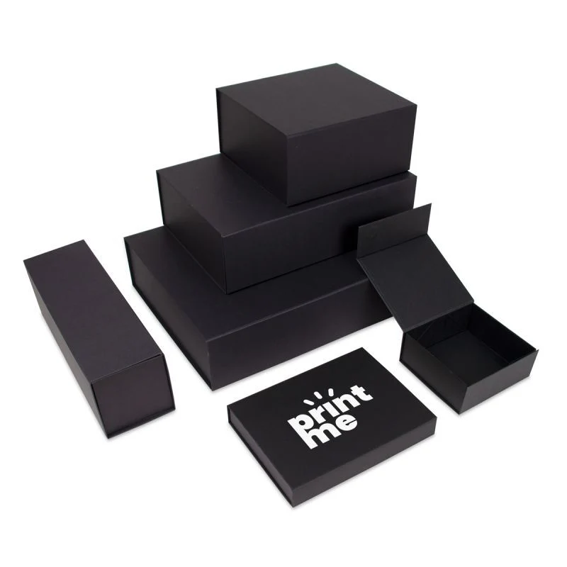Kraft-Magnetboxen 22x16,5x3 cm Schwarz (25 Stück) [FP-VPD075]