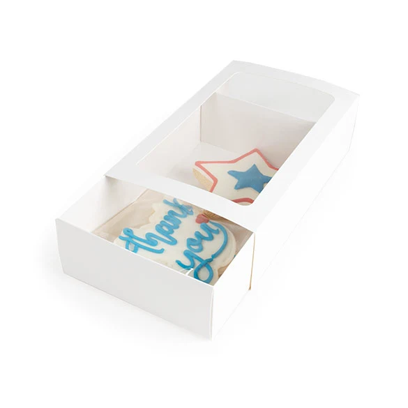 Zweiteilige Papierschachteln Weiß 21x12,7x5,7 cm (25 Stück) [MBS10W]