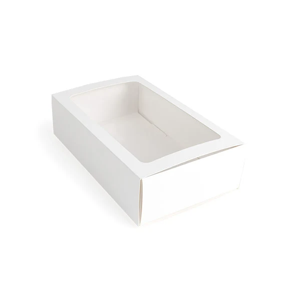 Zweiteilige Papierschachteln Weiß 21x12,7x5,7 cm (25 Stück) [MBS10W]