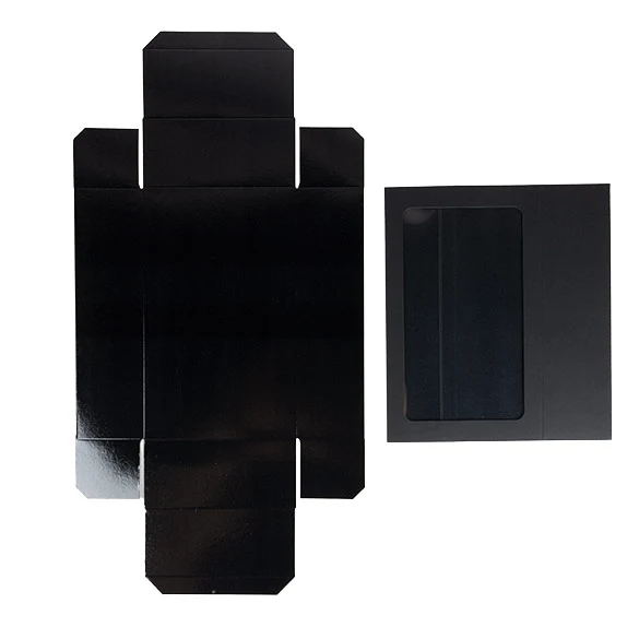 Zweiteilige Papierschachteln Schwarz 21x12,7x5,7 cm (25 Stück) [MBS10B]