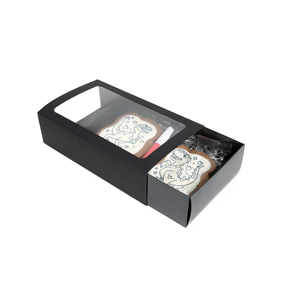 Zweiteilige Papierschachteln Schwarz 21x12,7x5,7 cm (25 Stück) [MBS10B]