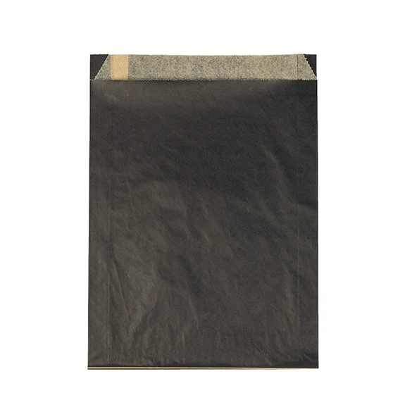 Fettabweisende Beutel Schwarz 17,1x2,7x22,9cm (100 Stück) [GPB6B]