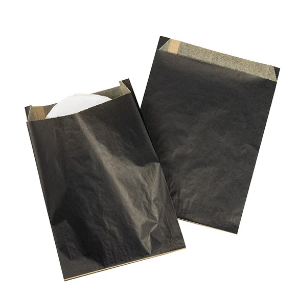 Fettabweisende Beutel Schwarz 17,1x2,7x22,9cm (100 Stück) [GPB6B]