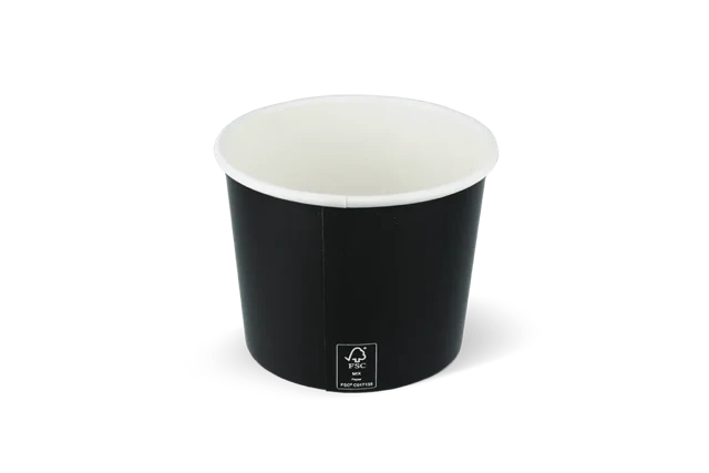Eiscremebecher Karton 300ml Ø9 cm 10oz Schwarz FSC®Mix (1000 Stück) [TK-9987089]