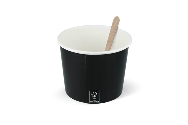 Eiscremebecher Karton 300ml Ø9 cm 10oz Schwarz FSC®Mix (1000 Stück) [TK-9987089]
