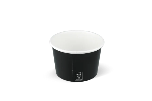 Eiscremebecher Karton 240ml Ø9 cm 8oz FSC®Mix Schwarz (1.000 Stück) [TK-9987423]