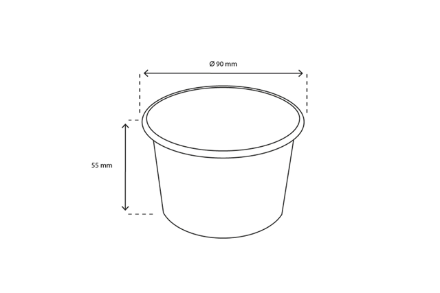 Eiscremebecher Karton 240ml Ø9 cm 8oz FSC®Mix Schwarz (1.000 Stück) [TK-9987423]
