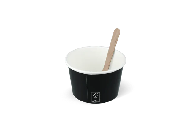 Eiscremebecher Karton 120ml Ø7,8cm 4oz FSC®Mix Schwarz (1.000 Stück) [TK-9987422]