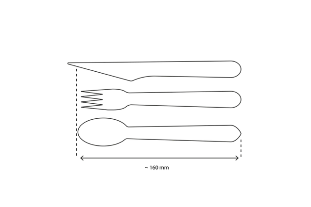 Besteckset aus Holz 4/1 Messer + Gabel + spoon + Serviette FSC (250 Stück) [TK-9987658]