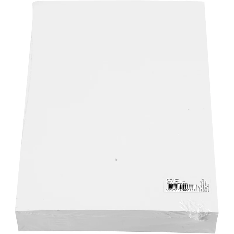 Karton, A5 148x210 mm, 250 g, Weiß, 100Bl. [HOB21660]