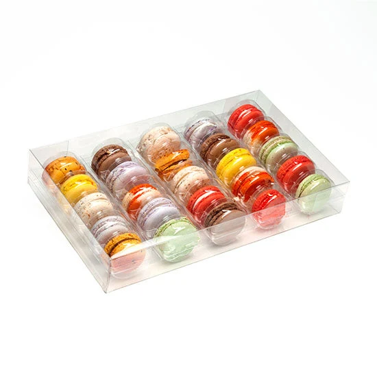 Macaron-Schachteln für 25 Macarons 32.2x5.1x19.1cm Transparent (25 Stück) [MBS5]