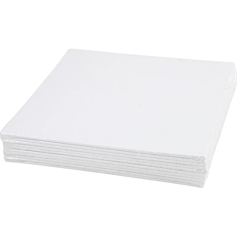 Leinwandplatte, Größe 20x20 cm, Dicke 3 mm, 280 g, Weiß, 10 Stk/ 1 Pck [HOB-22504]
