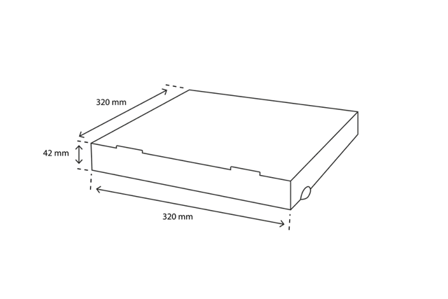 Pizzakartons 32x4,2x32cm Kraftbraun (100 Stück) [TK-9987695]