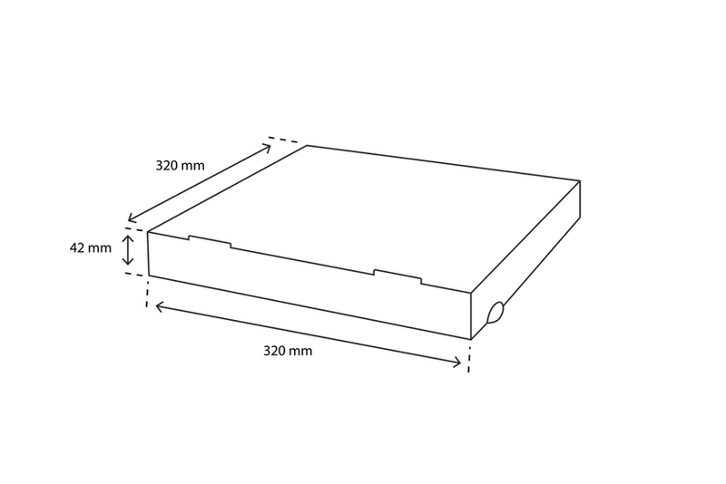 Pizzakartons 32x4,2x32cm Kraftbraun (100 Stück) [TK-9987695]