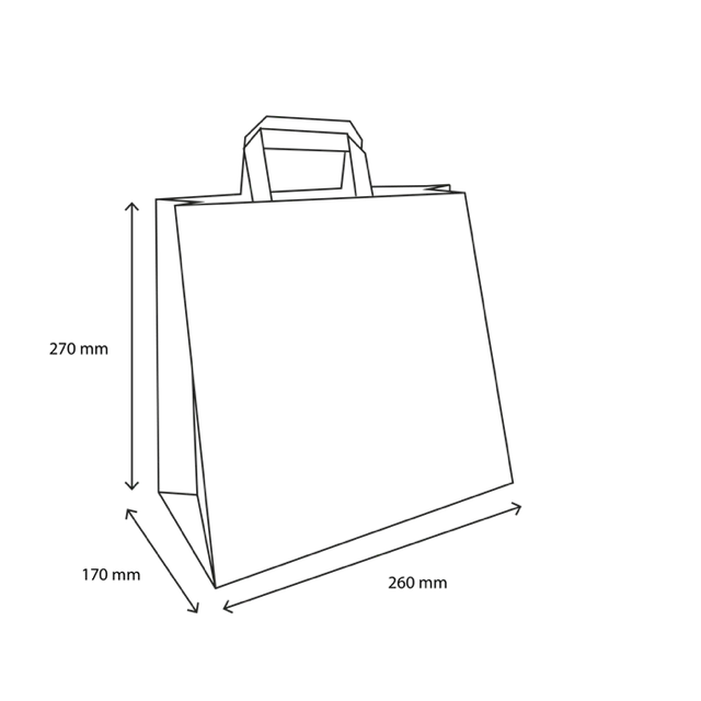 Papiertragetaschen 26x17x27cm weiß (250 Stück) [TK-9987498]
