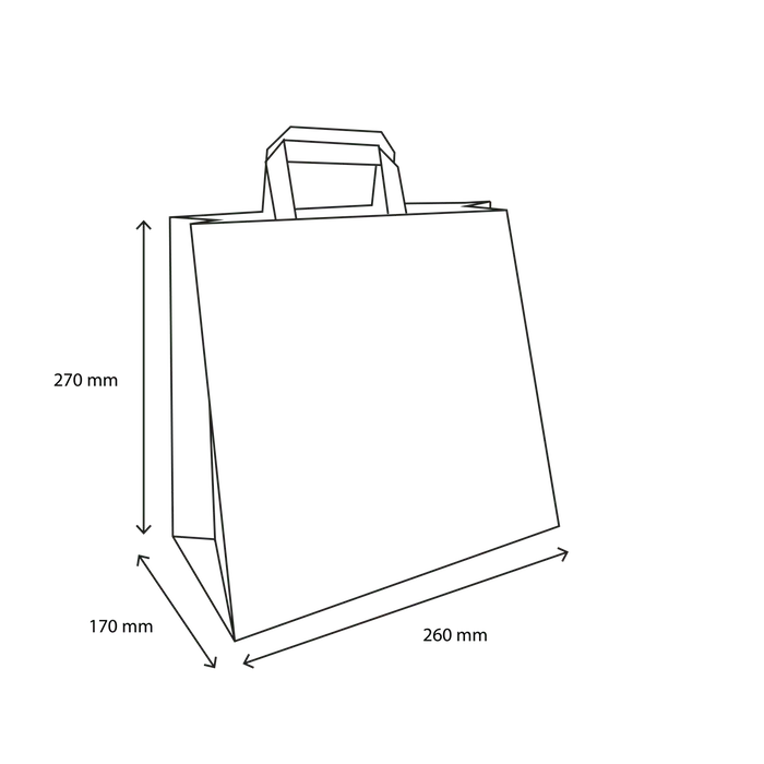 Papiertragetaschen 26x17x27cm weiß (250 Stück) [TK-9987498]
