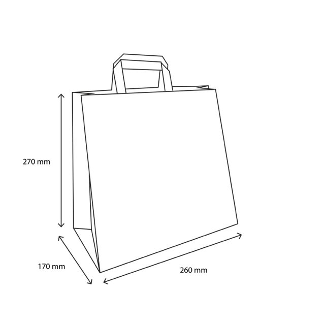 Papiertragetaschen 26x17x27cm braun (250 Stück) [TK-9987497]