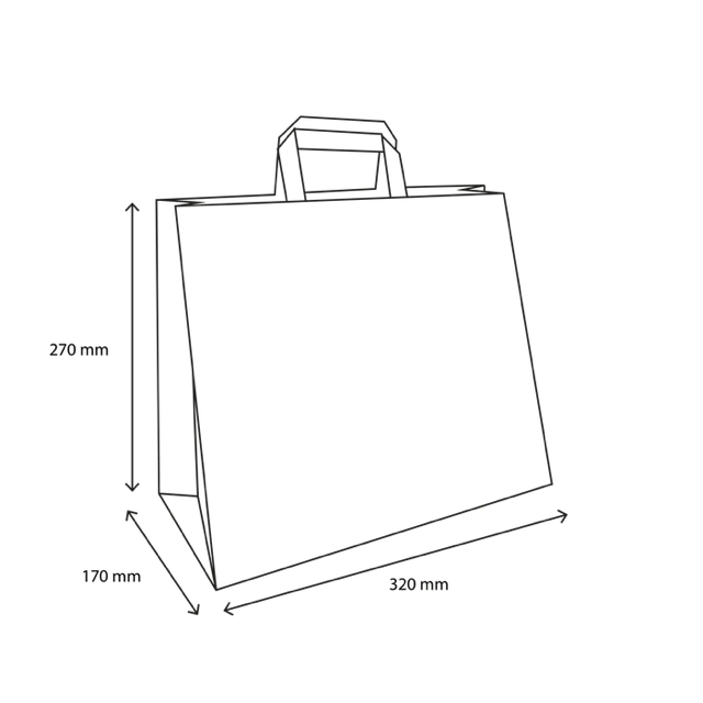 Papiertragetaschen 32x17x27cm weiß (250 Stück) [TK-9987496]