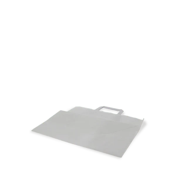 Papiertragetaschen 32x17x27cm weiß (250 Stück) [TK-9987496]