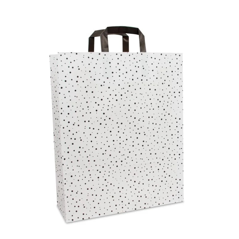 Kraftpapiertaschen - Bubble 32+12x40 cm Weiß (250 Stück) [FP-DPL071]