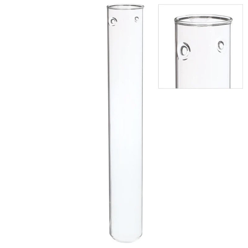 Glas-Reagenzgläser Ø 3 cm, H. 28 cm, mit 2 Löchern (6 Stück) [IFS-29121]
