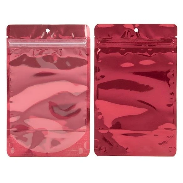 Standbodenbeutel Transparent/Rot 13x7.9x20.6cm | 110 Gramm (100 Stück) [ZBGB3RD]