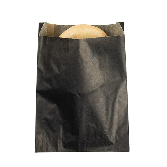 Fettabweisende Beutel Schwarz 14x2,9x19,1cm (100 Stück) [GPB4B]