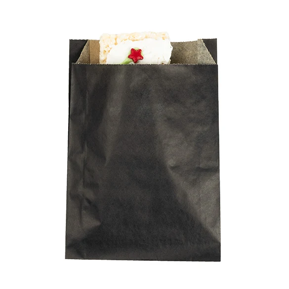 Fettabweisende Beutel Schwarz 12,1x2,9x17,1cm (100 Stück) [GPB3B]