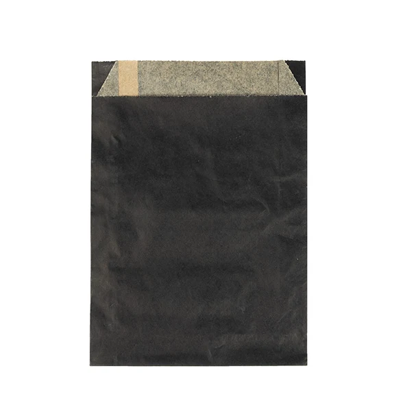 Fettabweisende Beutel Schwarz 12,1x2,9x17,1cm (100 Stück) [GPB3B]