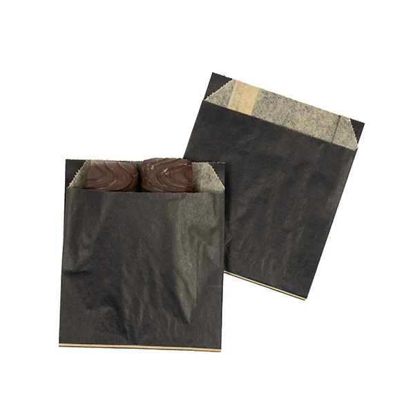 Fettabweisende Beutel Schwarz 10,2x2,9x11,4cm (100 Stück) [GPB2B]