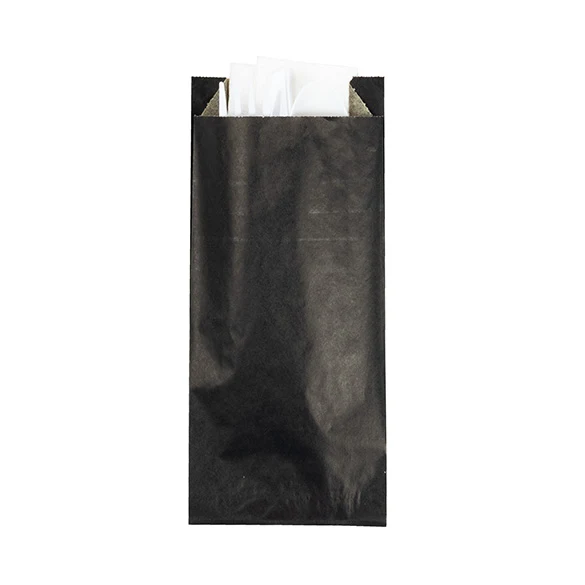 Fettabweisende Beutel Schwarz 8,9x2,9x19,7cm (100 Stück) [GPB1B]