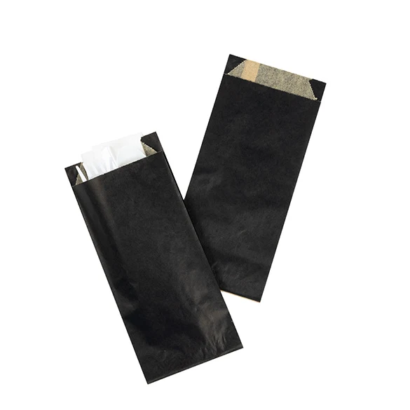 Fettabweisende Beutel Schwarz 8,9x2,9x19,7cm (100 Stück) [GPB1B]