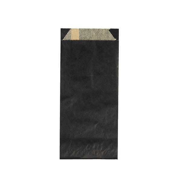Fettabweisende Beutel Schwarz 8,9x2,9x19,7cm (100 Stück) [GPB1B]