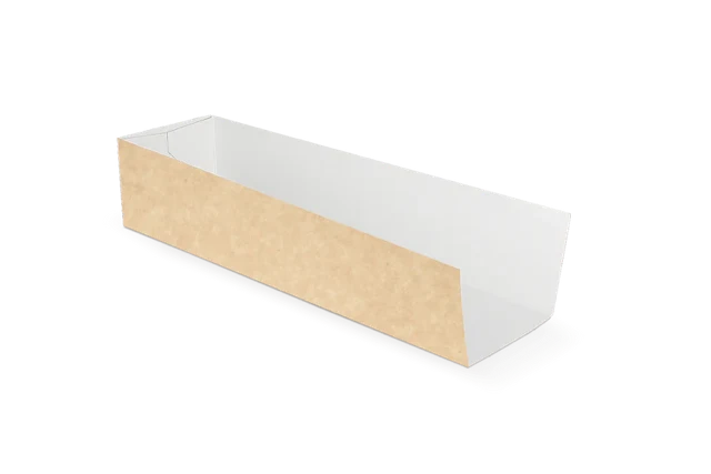 Hotdog-Tablett 7x5x23 cm kraft/weiß (1.000 Stück) [TK-9988286]
