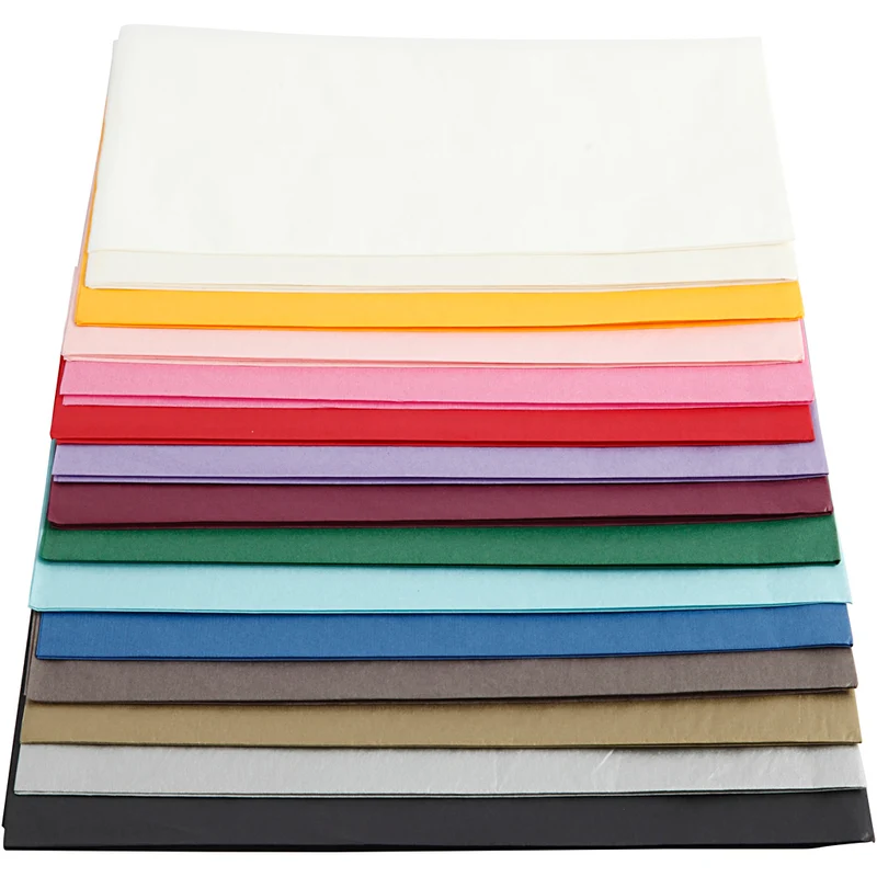 Seidenpapier - Sortiment, Blatt 50x70 cm, 14 g, Sortierte Farben, 30Bl. [HOB20092]