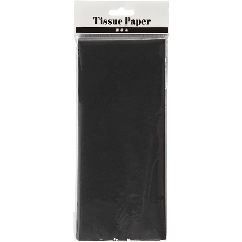 Seidenpapier, Blatt 50x70 cm, 17 g, Schwarz, 10 Bl./ 1 Pck [HOB-200889]
