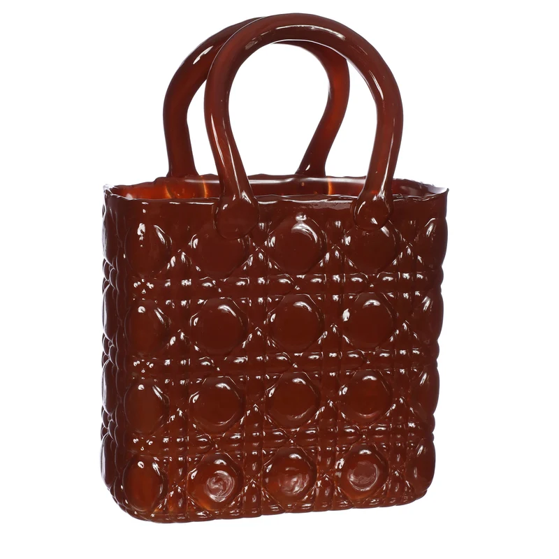 Handtasche Vase Elysee Glasgriff L.19 x B.11 x H.28 cm Mahagoni (1 Stk.) [IFS-37246]