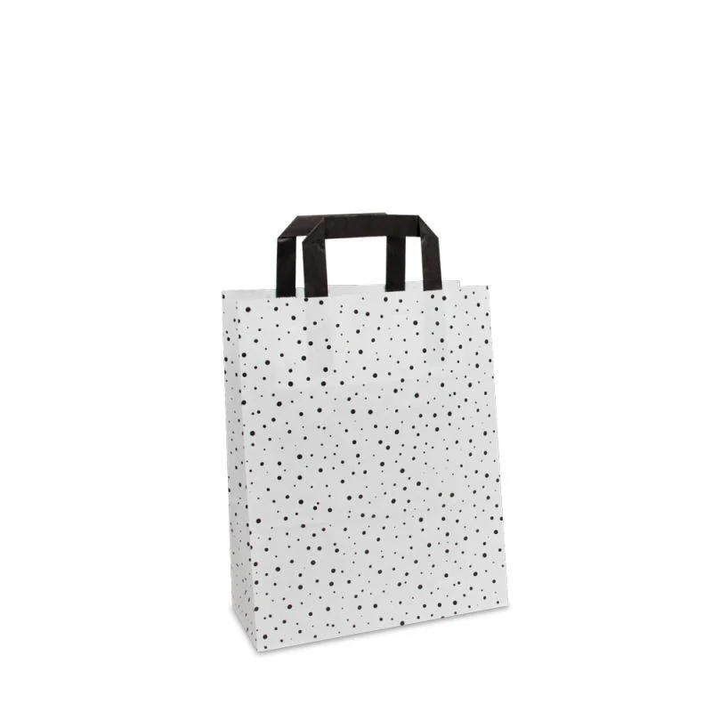 Kraftpapiertaschen - Bubble 22+10x28 cm Weiß (250 Stück) [FP-DPL069]