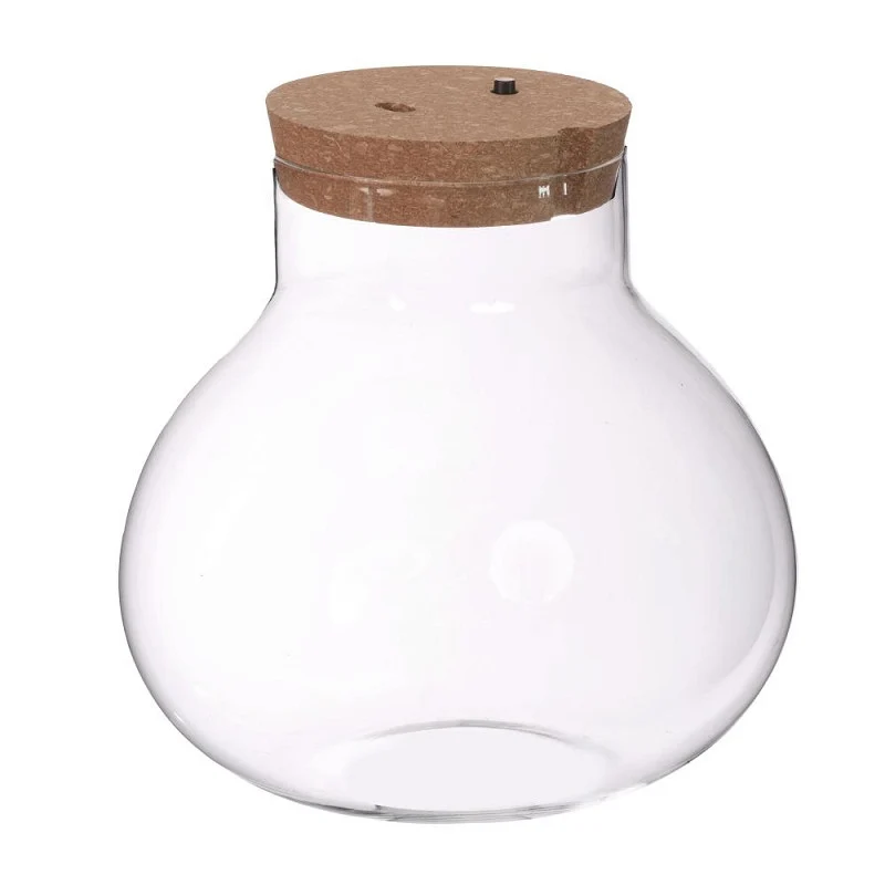 Terrarium mit Korken, Akku und USB-C-Anschluss, Ø 20,5 cm, H. 20 cm (1 Stück) [IFS-30189]