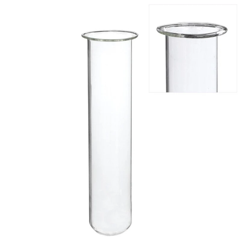 Glas-Reagenzgläser Ø 4 cm, H. 20 cm, mit Ring Ø 5 cm (6 Stück) [IFS-29207]